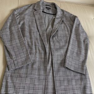 Topshop Plaid Long Coat